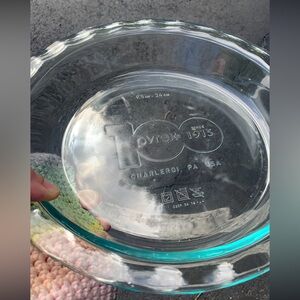 Pyrex Anniversary Edition Pie Plate Blue Glass